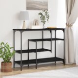  Konzolni stol s policom s pohranom Crni hrast 100 x 35 x 75 cm | shoptok.hr