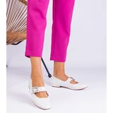 Gemre White patent ballet flats adorned with a buckle Furseda | shoptok.hr