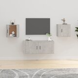 The Living Store Stenska TV omarica 2 kosa betonsko siva 40x34,5x40 cm - Stenska TV Omarica, (21375470) Cene