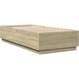 Okvir za krevet s LED svjetlima boja hrasta 90 x 200 cm drveni | shoptok.hr
