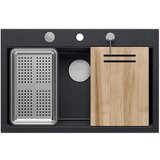 Quadron Kuhinjsko korito MARC WORKSTATION z dodatki, črn Cene