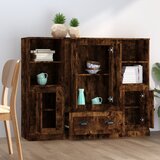  Visoke komode 3 kom boja dimljenog hrasta od konstruiranog drva | shoptok.hr