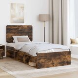  Okvir za krevet s uzglavljem Dimljeni hrast 90 x 200 cm | shoptok.hr