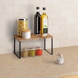 Metaltex Mat črna/naravna lesena dodatna kuhinjska polica 32x19 cm York – | Shoptok.si