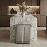 simplehuman Jeklen koš za smeti 34+24 l za ločevanje odpadkov/s pedalom v mat srebrni barvi – | Shoptok.si
