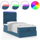 vidaXL Otomanski posteljni okvir z vzmetnicami moder 90x190cm žamet, (21608982) | Shoptok.si