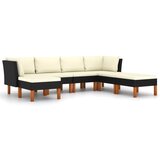 Maison Chic Seti vrtnega pohištva - Vrtna garnitura - Vrtni pohištvo set 7-delna z blazinami poli ratan črna, (21802618) | Shoptok.si