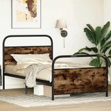 vidaXL Okvir kreveta bez madraca dimljena boja hrasta 100x190cm drveni | shoptok.hr