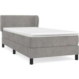 Box spring postelja z vzmetnico svetlo siv 90x190 cm žamet, (20724679) | Shoptok.si