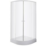 Sanotechnik polukružna tuš kabina DB2400 (D x Š x V: 80 x 80 x 195 cm, Debljina: 4 mm, Bijele boje) Cijene