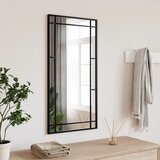 vidaXL Zidno ogledalo crno 40 x 80 cm pravokutno željezno Cijene