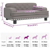 vidaXL Pasja postelja siva 70x45x30 cm umetno usnje | Shoptok.si
