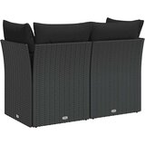  Vrtna sofa s jastucima za 2 osobe, crna, poli ratan | shoptok.hr