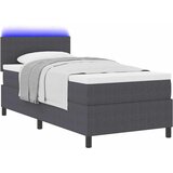  LED Box Spring Krevet Tamno siva i bijela 100 x 200 cm | shoptok.hr