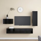 Maison Chic Komplet TV omarice - TV enot 4-delni črna inženirski les, (21698813) | Shoptok.si