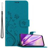 Cadorabo OPPO v cvetlični modri barvi - zaščitni pokrov v oblikovanju cvetja z magnetnim zapiranjem, stoječimi funkcijami in režami za kartice, (20589834) | Shoptok.si