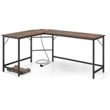 Costway Kotna pisalna miza s polnilno postajo 168 x 125 x 74,5 cm, (5000006998) | Shoptok.si