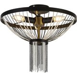 Searchlight Baguette Stropna svetilka s 3 lučmi, črna, satenasta medenina, (22101124) | Shoptok.si