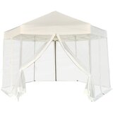 vidaXL šotor pop-up šestkoten s 6 stranicami kremno bel 3,6x3,1 m | Shoptok.si