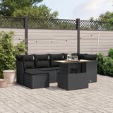 vidaXL 7-dijelni set vrtnih sofa od poliratana s jastucima crni | shoptok.hr
