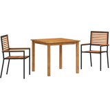  Vrtni set za objed 3 pcs Crna Čvrsto drvo akacije | shoptok.hr