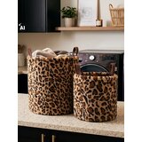 Sinsay Plišana košara za pohranu s ručkama s leopard uzorkom | shoptok.hr