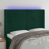  LED uzglavlje tamnozeleno 147x16x118/128 cm baršunasto | shoptok.hr