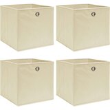 vidaXL škatle za shranjevanje 4 kosi krem 32x32x32 cm blago | Shoptok.si