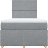 vidaXL Box spring postelja z vzmetnico svetlo siva 120x200 cm blago, (21309755) | Shoptok.si