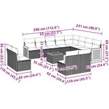  13-dijelni set vrtnih sofa s jastucima poliratan Bež | shoptok.hr