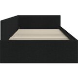  Kutni okvir kreveta s uzglavljem Crna 90 cm x 190 cm tkanina | Shoptok.si