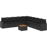  10-dijelni set vrtnih sofa s jastucima crni od poliratana | shoptok.hr