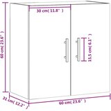 vidaXL Stenska omarica betonsko siva 60x31x60 cm inženirski les | Shoptok.si