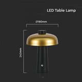  LED prigušiva punjiva stona lampa LED/3W/5V 3000-6000K 1800 mAh crna/zlatna | Eponuda.com