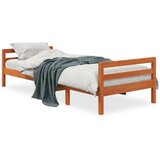 vidaXL Posteljni okvir voščeno rjav 75x190 cm trdna borovina Cene