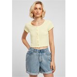 UC Ladies Women's T-shirt with buttons and ribs in soft yellow color Cene
