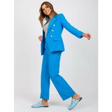 Fashion Hunters Blue double-breasted jacket with lining Cene