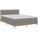  Postelja s škatlo z vzmetnico & LED Taupe 140x200 cm Tkanina, (22082866) | Shoptok.si