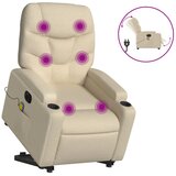 Maison Chic Električni masažni naslanjač - Relax naslanjač s funkcijo vstajanja krem, (22042505) | Shoptok.si