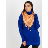 Fashion Hunters Orange and beige scarf with fringes Cene
