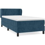 Box spring krevet s madracem tamnoplavi 100x200 cm baršunasti | shoptok.hr