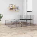  Ograda za hišne ljubljenčke s 44 paneli črna 35x35 cm jeklo - - črna - 12.76 - N/A - 2025- | Shoptok.si