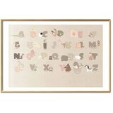  Plakat - Beige Alphabet 90x60 Zlatni okvir s margom | shoptok.hr