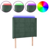 Maison Chic LED Posteljno vzglavje - Vzglavna omarica - Nočna omarica temno zeleno 103x16x118/128 cm žamet, (21709864) Cene