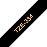Brother Tze-334 združljiv laminirani trak - 12 mm x 8 metrov zlat/črn, (21405701) | Shoptok.si