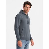 Ombre BASIC men's cotton kangaroo hooded sweatshirt - graphite | Shoptok.si