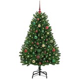vidaXL Umestno božično drevo z LED lučmi Zelena 150 cm PVC in kovina | Shoptok.si