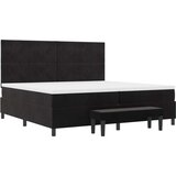  Postelja z vzmetnico z vzmetnico Črna 200 x 200 cm Žamet, (5000128372) | Shoptok.si