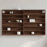 vidaXL Vitrina rjav hrast 100x8,5x58 cm inženirski les Cene