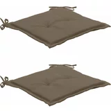  Jastuci za vrtne stolice 2 kom smeđesivi 50x50x3 cm od tkanine